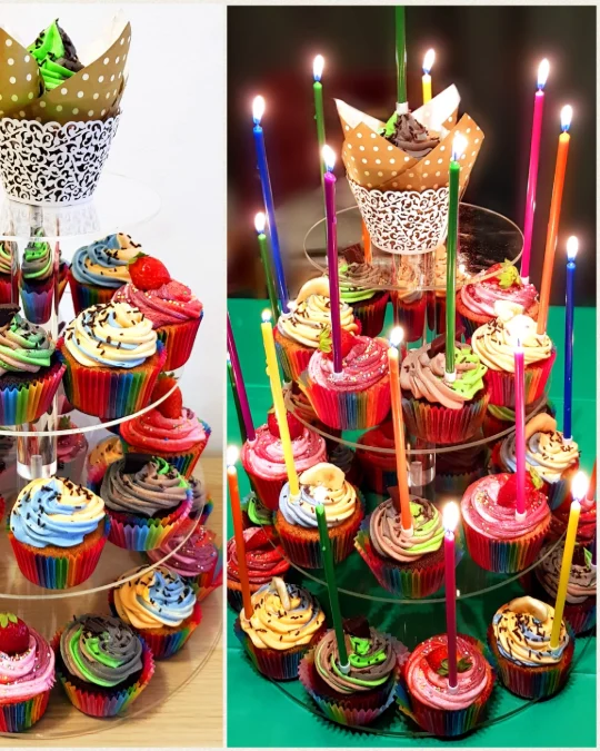 Foto 2 di 2 della creazione «Cupcakes birthday cake»